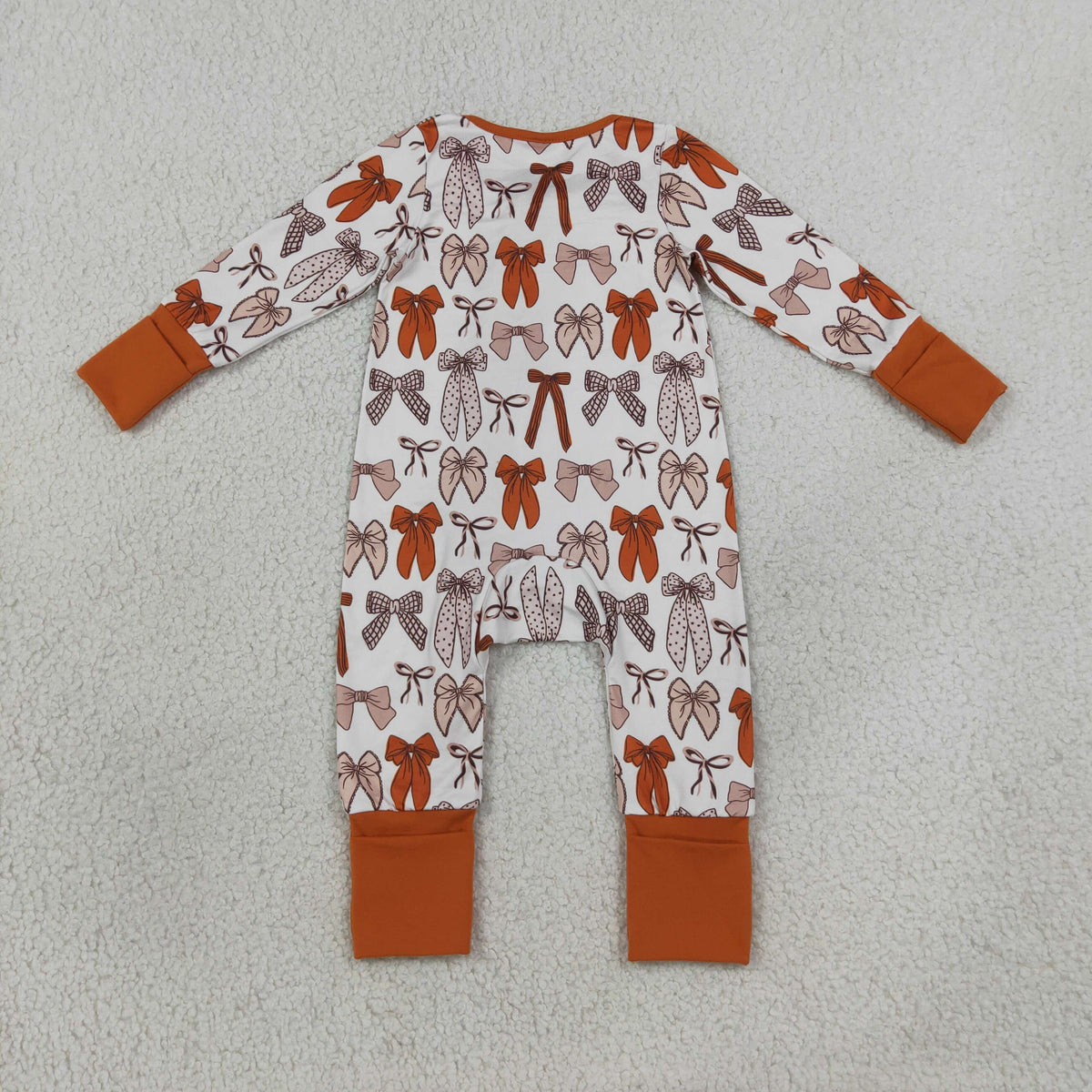 Baby Girls Bows Plaid Fall Two Way Zip Convertible Rompers