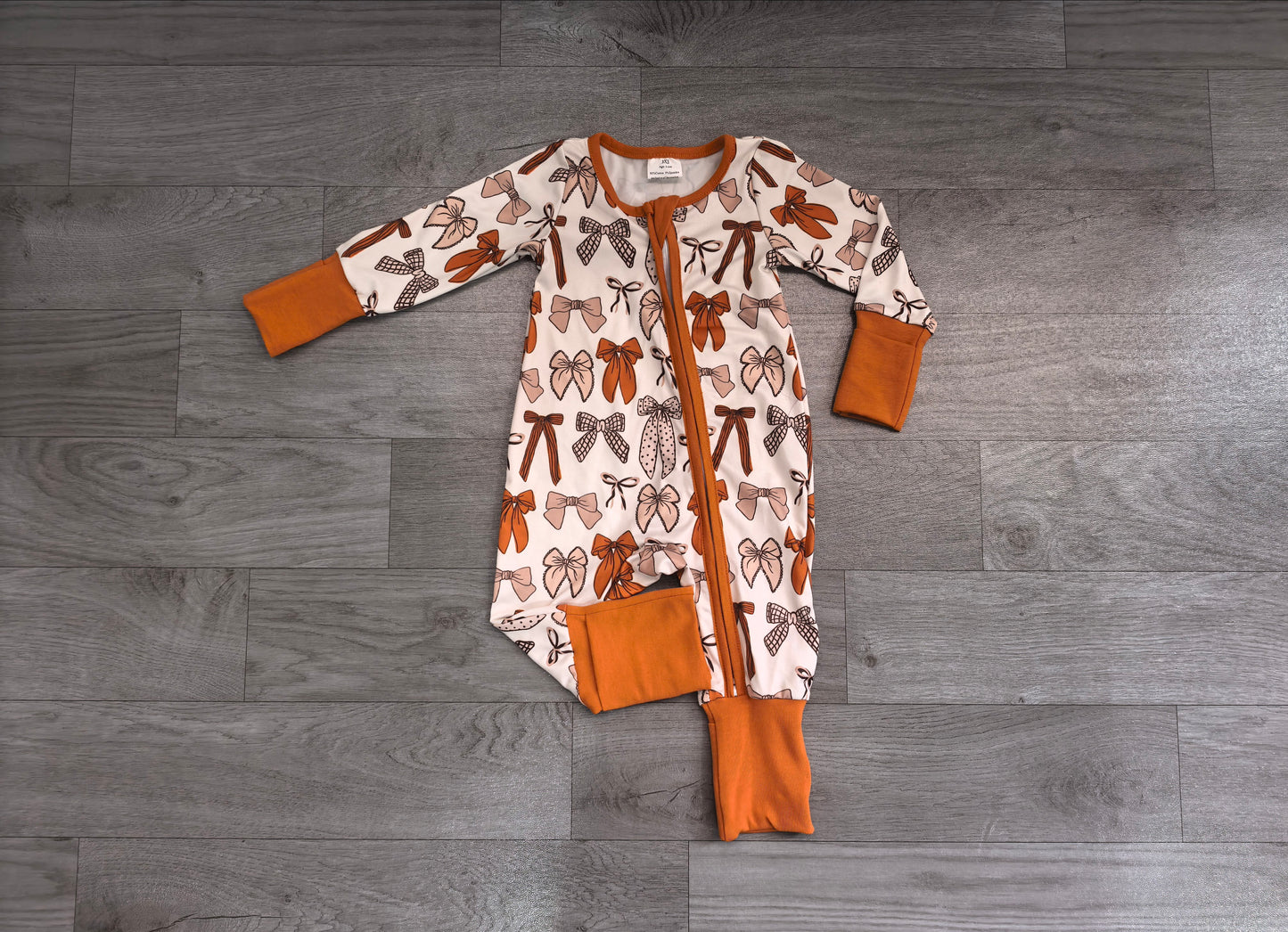 Baby Girls Bows Plaid Fall Two Way Zip Convertible Rompers Preorder