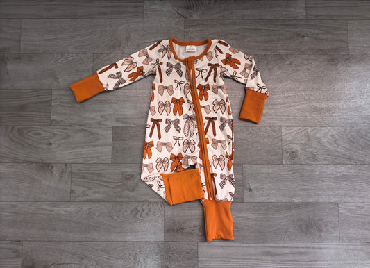 Baby Girls Bows Plaid Fall Two Way Zip Convertible Rompers Preorder