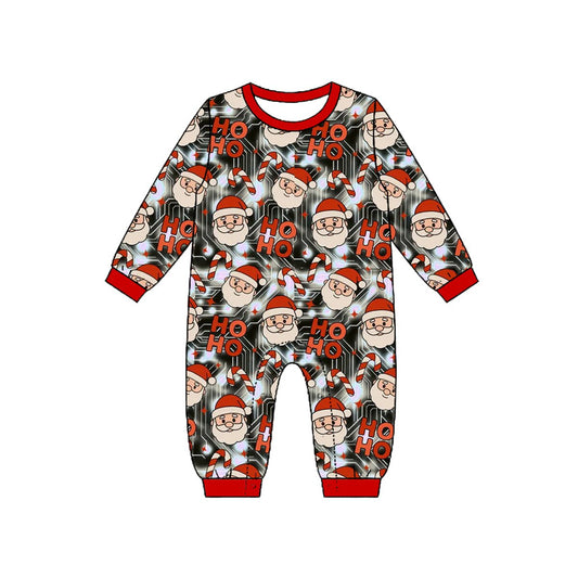 Baby Boys Santa Candy Cane Ho Ho Christmas Pant Rompers Preorder