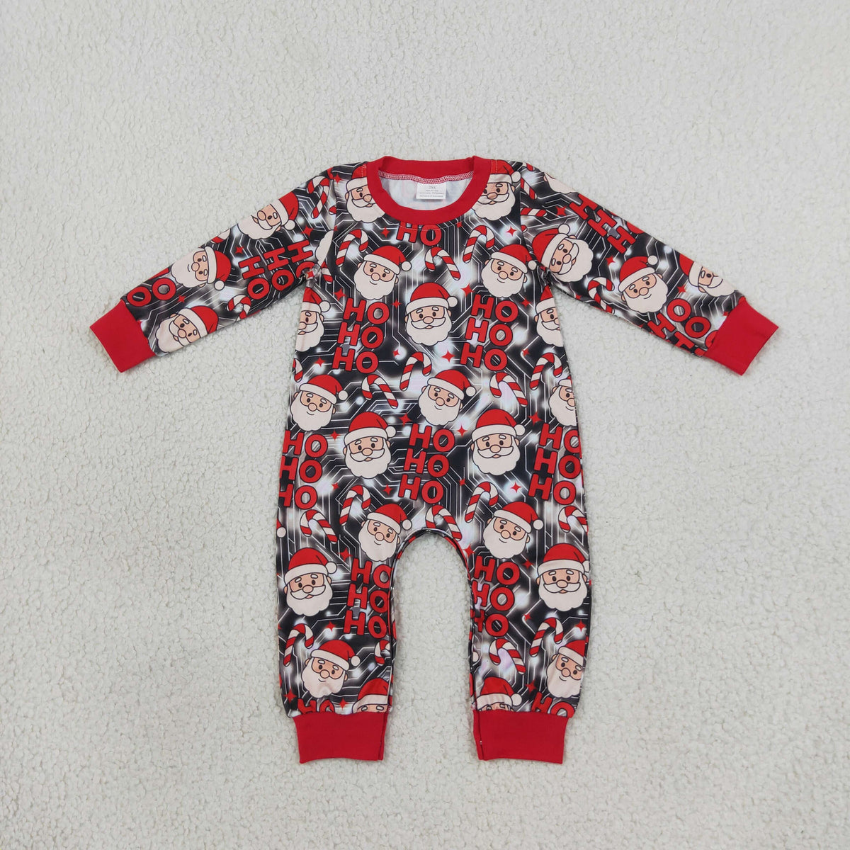 Baby Boys Santa Candy Cane Ho Ho Christmas Pant Rompers