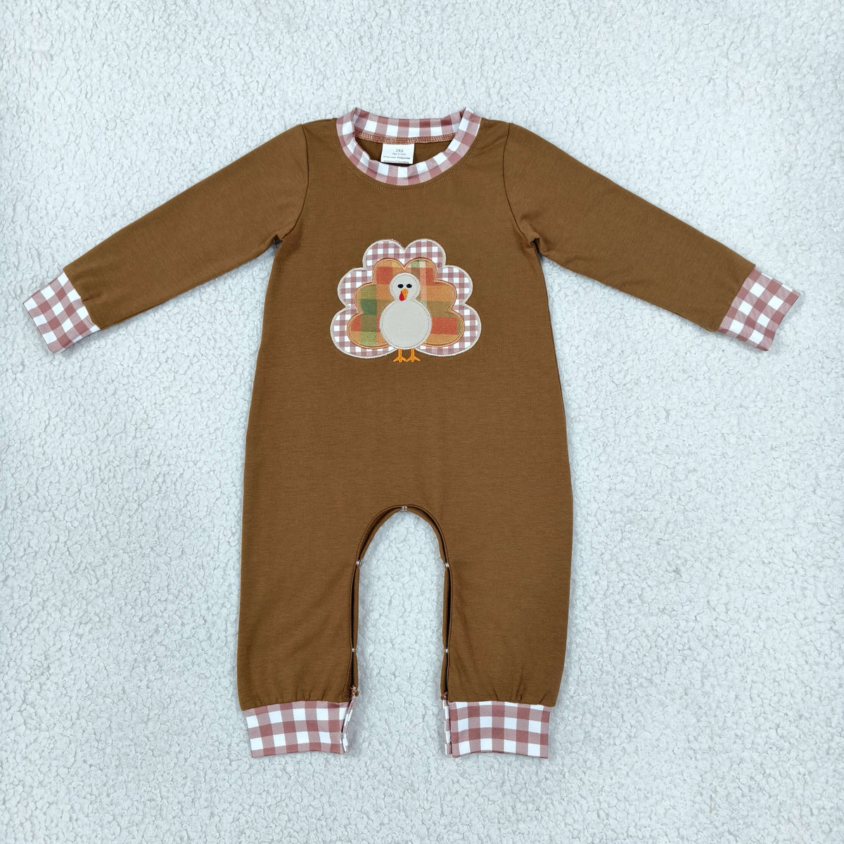 Sibling Baby Boys Long Sleeves Embroidery Turkey Pumpkins Deer Fall Pant Rompers