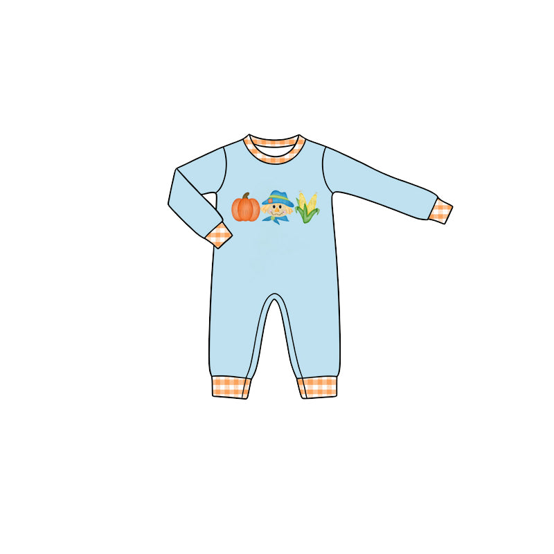 Preorder moq 5 Baby Boys Pumpkin Corn Fall Pant Rompers