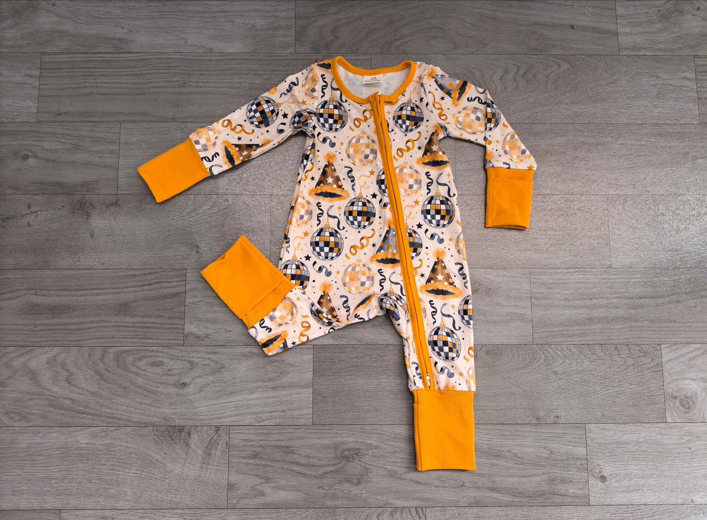 Baby Boys Stars Lights Happy New Year Two Way Zip Convertible Rompers Preorder