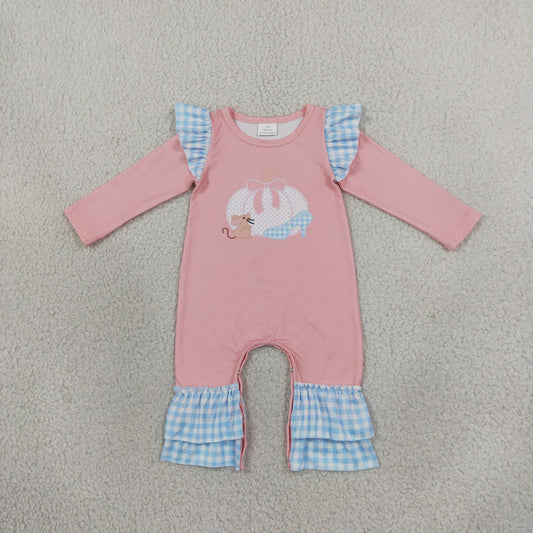Baby Girls Bow Pumpkins Mouse Fall Ruffle Pant Rompers