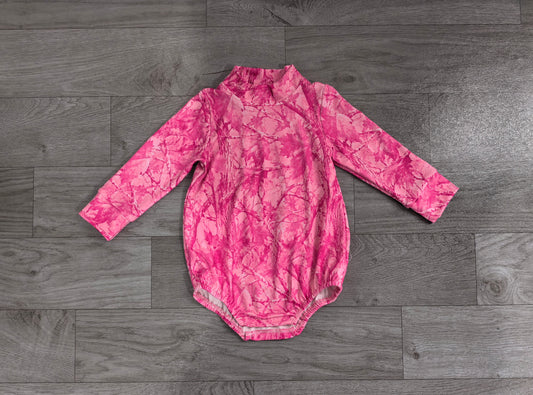 Baby Girls Pink Leavers Camo Long Sleeve Rompers Preorder