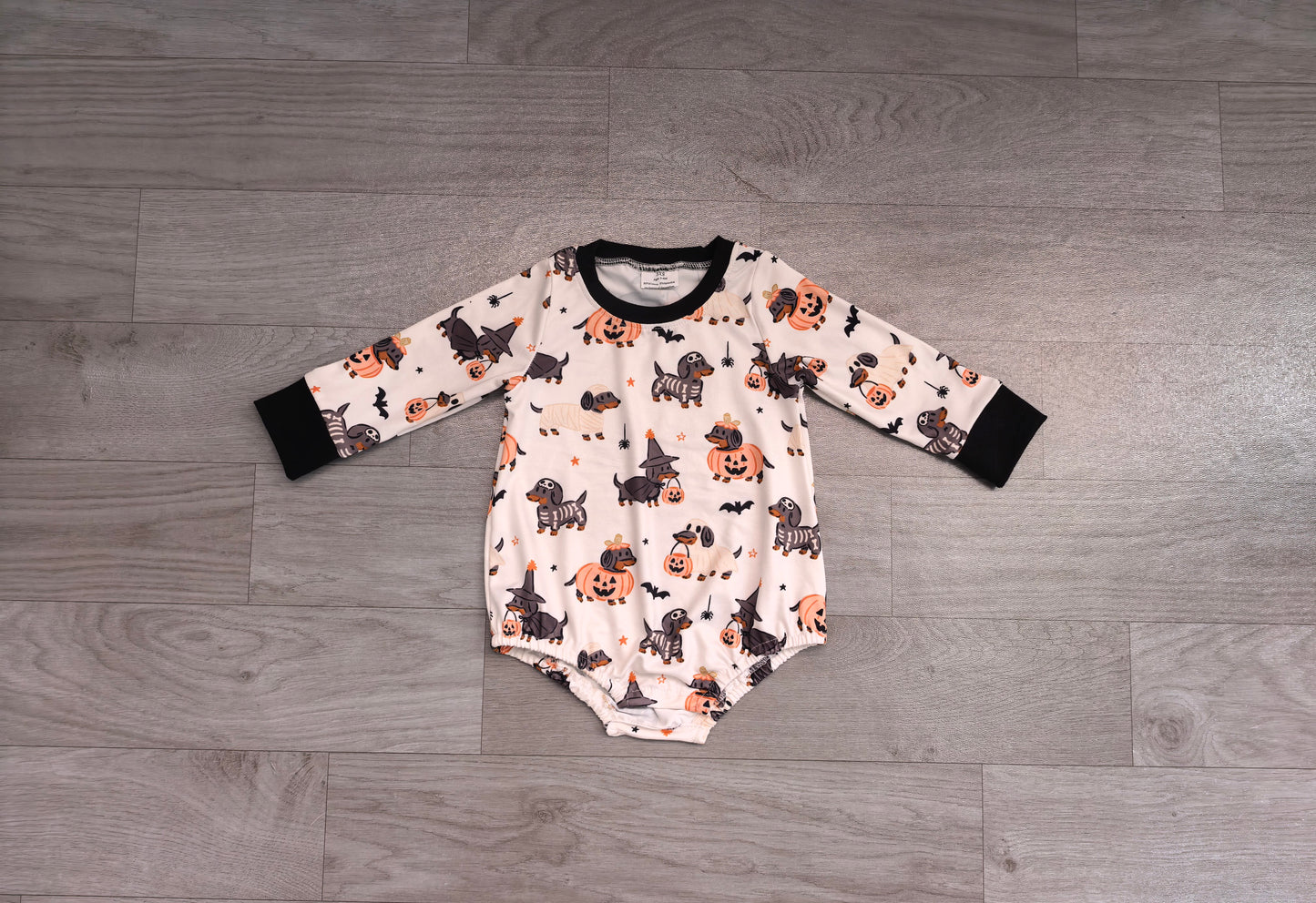 Baby Boys Ghost Pumpkins Dogs Halloween Fall Romper Preorder