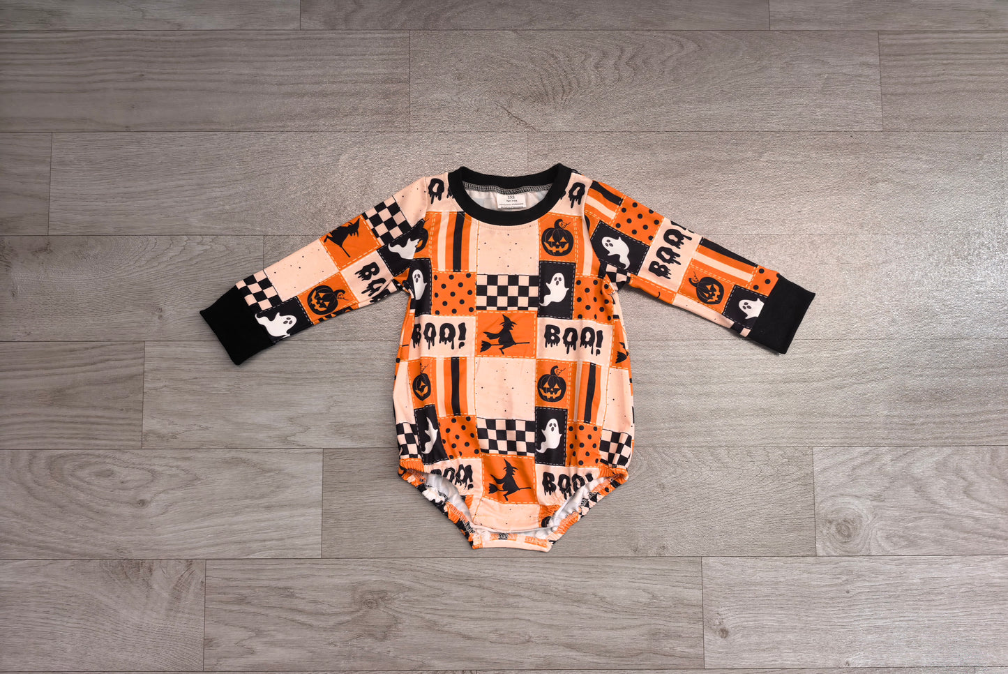 Baby Boys Ghost Pumpkins Halloween Fall Romper Preorder