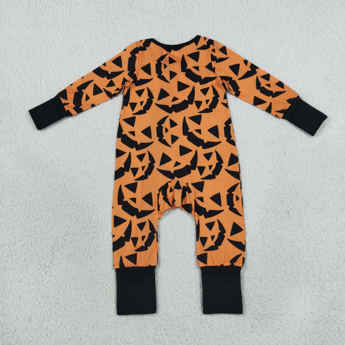 Baby Boys Ghost Pumpkins Halloween Two Way Zip Convertible Romper