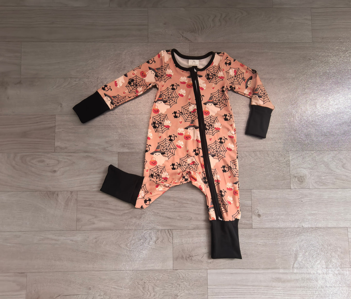 Baby Boys Ghost Pumpkins Halloween Two Way Zip Convertible Rompers Preorder
