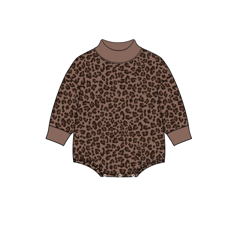 Preorder moq 5 Baby Boys Long Sleeve Brown Brown Rompers