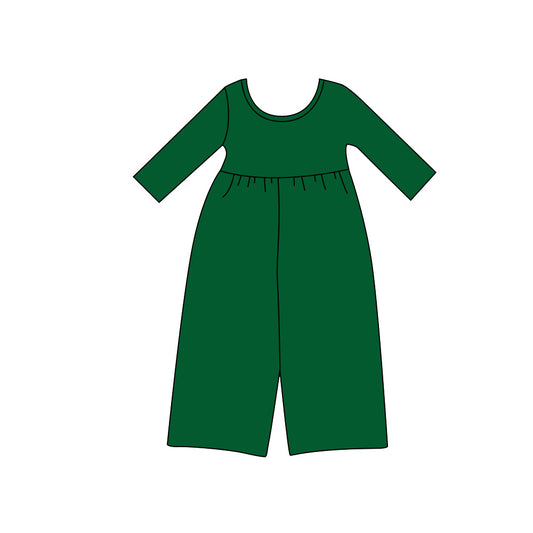 Preorder moq 5 Baby Girls Green Long Sleeve Pant Jumpsuits