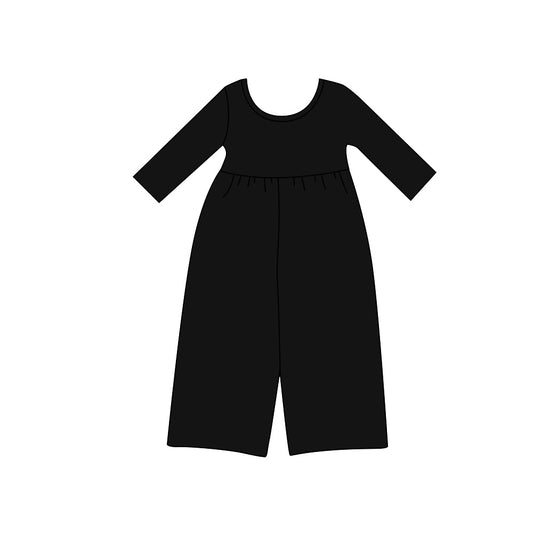 Preorder moq 5 Baby Girls Black Long Sleeve Pant Jumpsuits