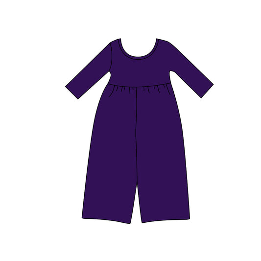 Preorder moq 5 Baby Girls Purple Long Sleeve Pant Jumpsuits