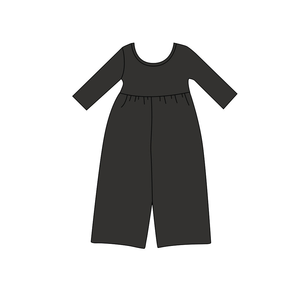 Preorder moq 5 Baby Girls Grey Long Sleeve Pant Jumpsuits