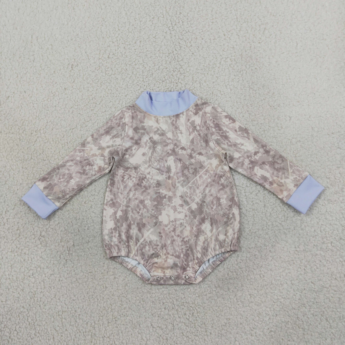 Baby Kids Long Sleeve Southern Blue Khaki Camo Yoga Active Rompers
