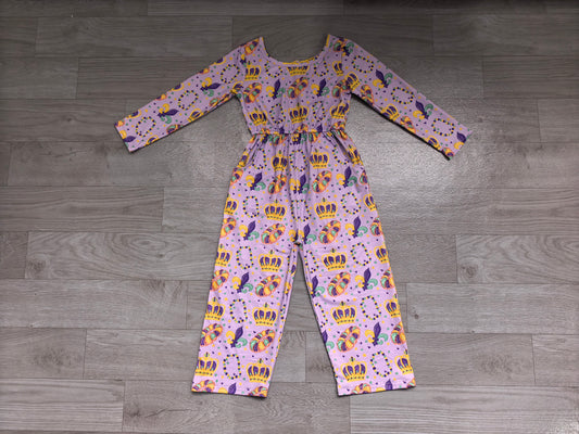 Baby Girls Mardigras Crowns Donuts Anchors Pockets Pant Jumpsuits Preorder