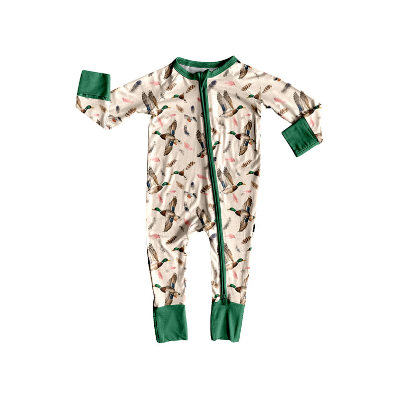Baby Boys Ducks Furs Hunting Two Way Zip Convertible Rompers Preorder