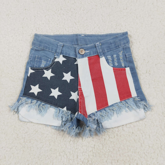 USA Shop Baby Girls Stars Stripe 4th of July Denim Shorts Bottom