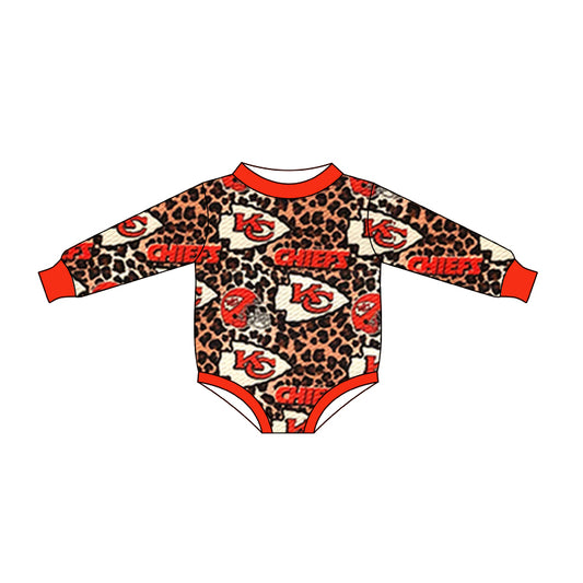 Baby Infant Girls KC Leopard Long Sleeve Rompers preorder(moq 5)