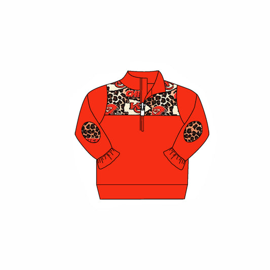 Baby Girls KC Red Team Ruffle Zip Pullovers Tops preorder(MOQ 5)