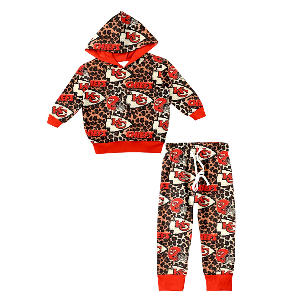 Baby Kids KC Leopard Team Hooded Top Pants Clothes Sets preorder(MOQ 5)