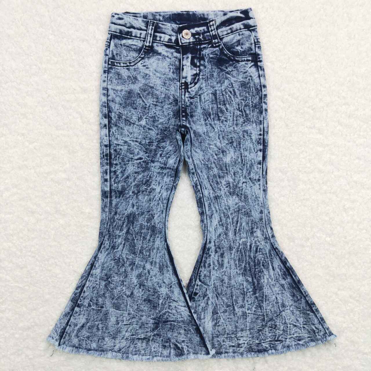Sibling Baby Girls Western Bell Bottom Denim Pants Jeans