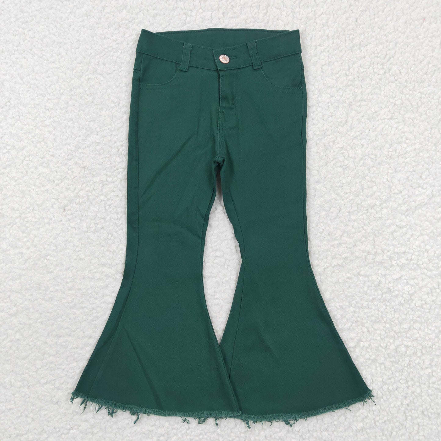 USA Shop Baby Girls Green Color Denim Bell Pants