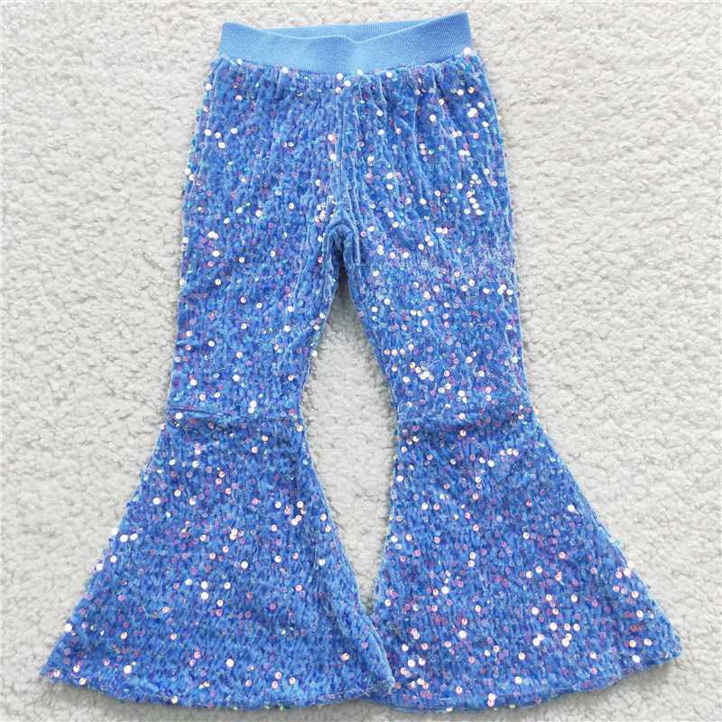 Sibling Baby Girls Party Birthday Sequin Sparkle Flare Bell Bottom Pants