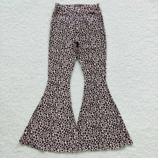 USA Shop Adult Women Leopard Denim Bell Pants Jeans