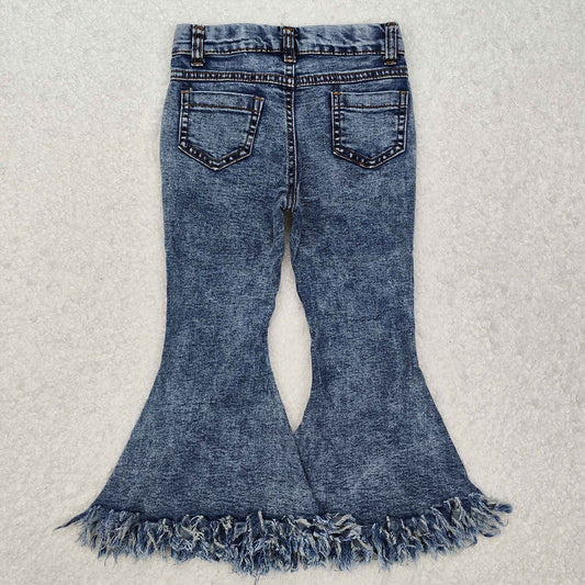 Baby Girls Light Blue Tassel Denim Bell Pants