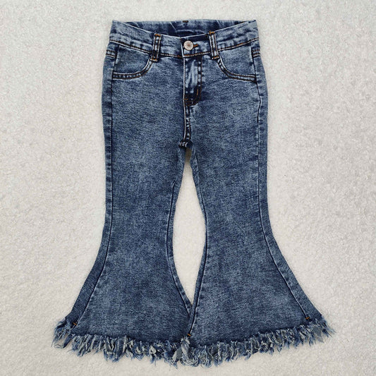 Baby Girls Light Blue Tassel Denim Bell Pants