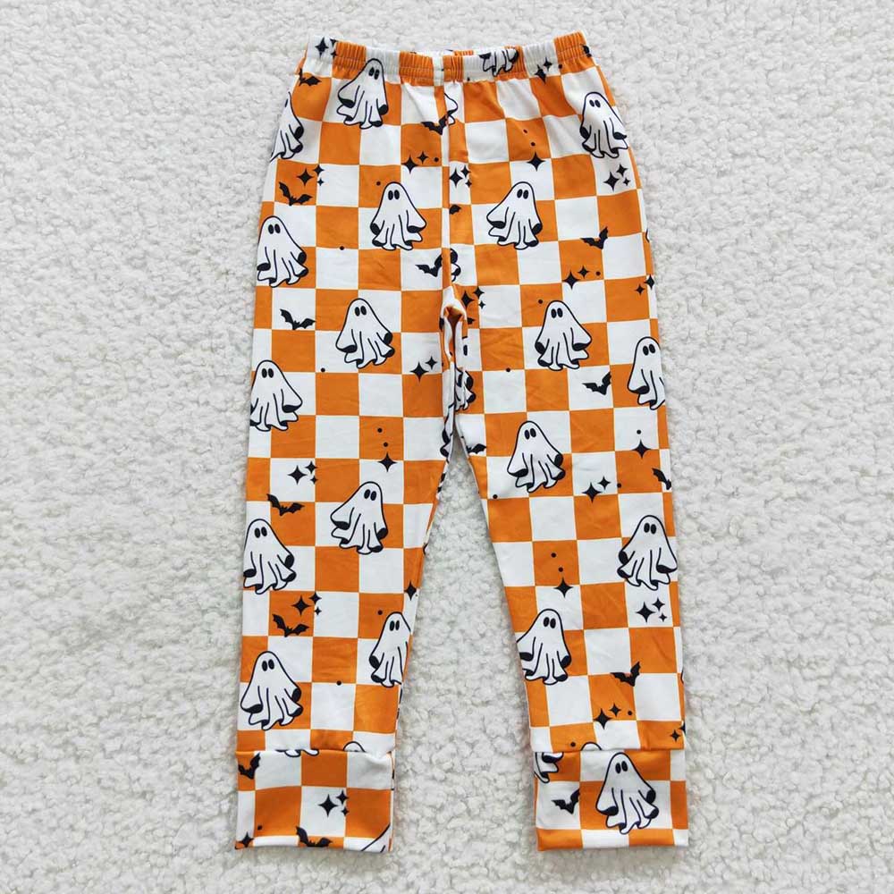 Sibling Baby Boys Orange Button Top Bats Ghosts Pant Halloween Clothes Set Hoodie Top