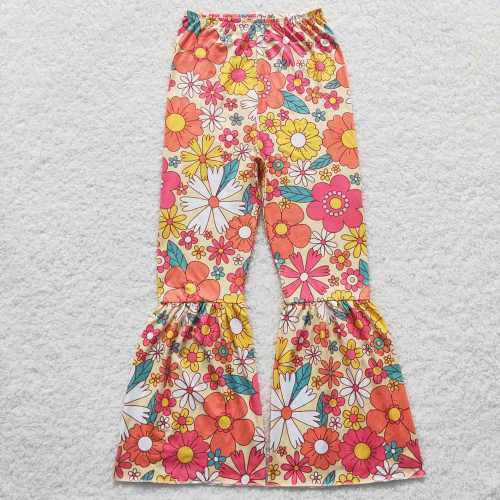 Sibling Adult Men Women Western Camo Bull Skulls Flowers Bell Bottom Flare Pants