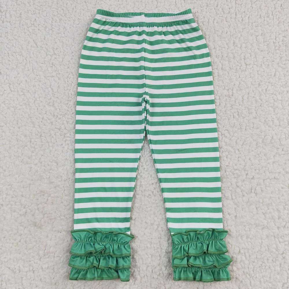 Sibling Girls Baby Christmas Kids Stripes Icing Ruffle Bottom Pants