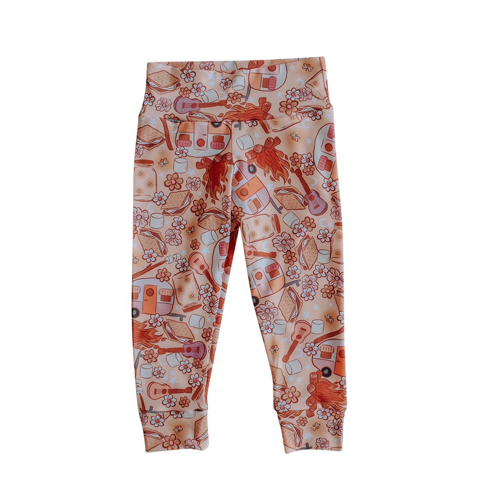 Baby Girls Brown Flowers Camping Legging Pants preorder