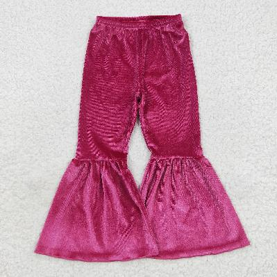 Sibling Baby Girls Velvet Bell Bottom Pants