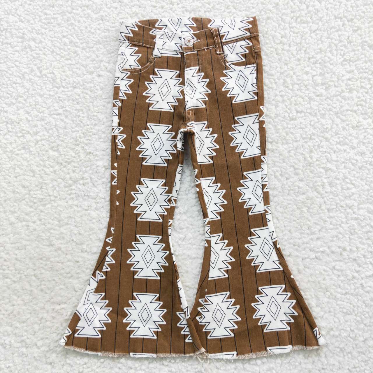 Sibling Baby Girls Western Bell Bottom Denim Jeans Pants