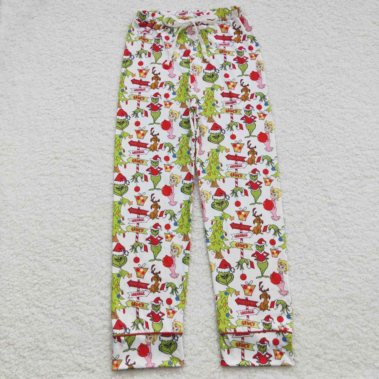 3 Colors Adult Women Christmas Green Face Bottom Pants Pajamas