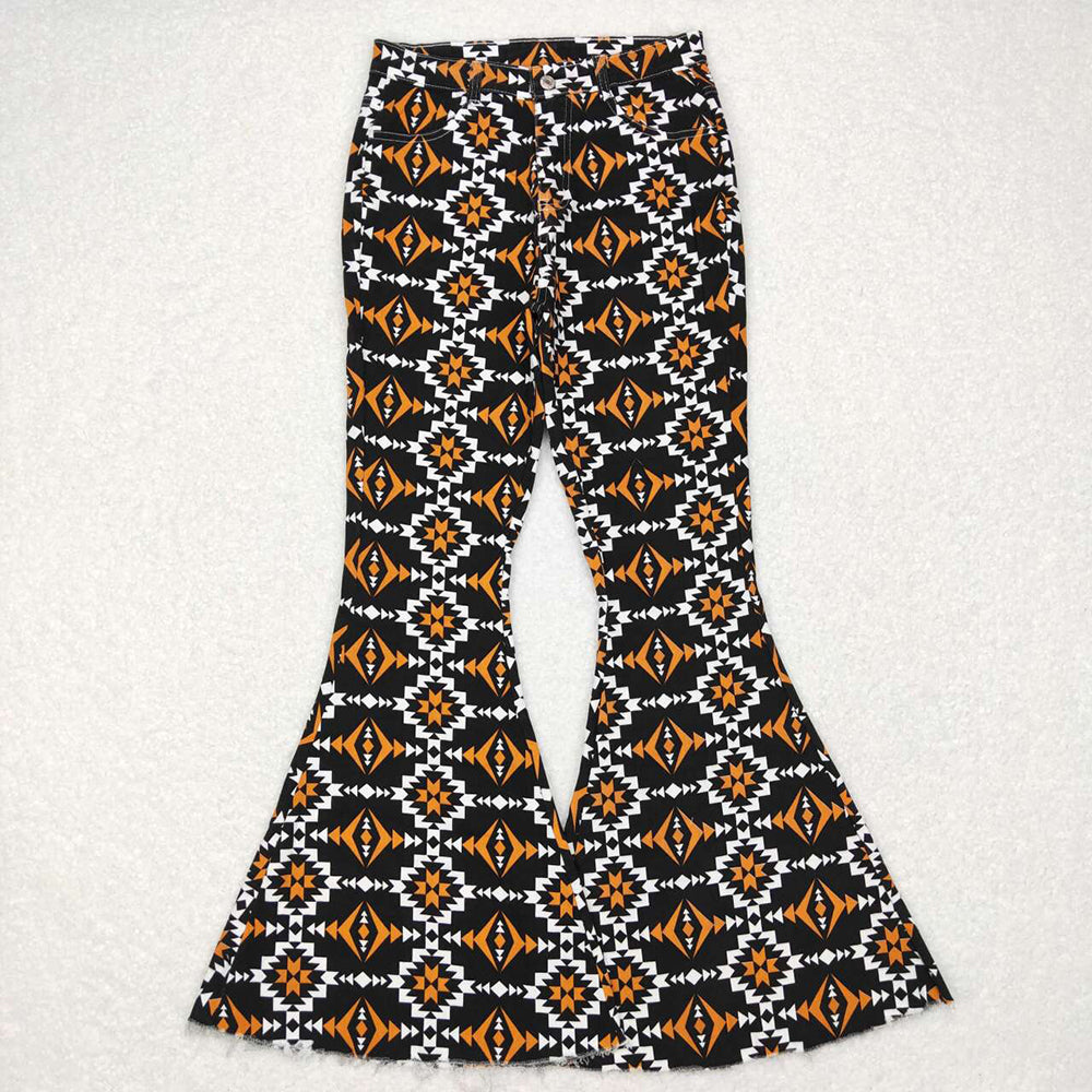 Adult Women Bell Bottom Denim Jeans Trousers
