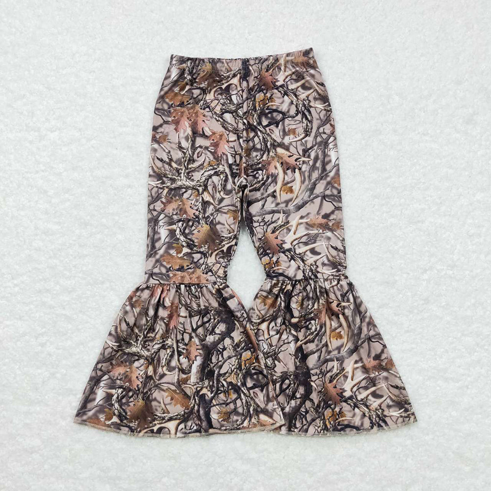 Sibling Baby Girls Camo Deer Ducks Camouflage Hunting Bell Bottom Flare Pants