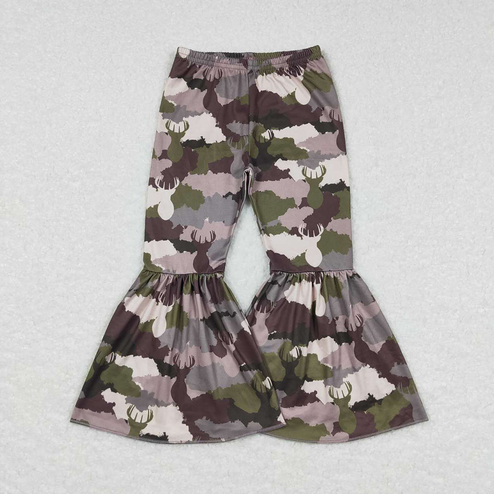 Sibling Baby Girls Camo Deer Ducks Camouflage Hunting Bell Bottom Flare Pants