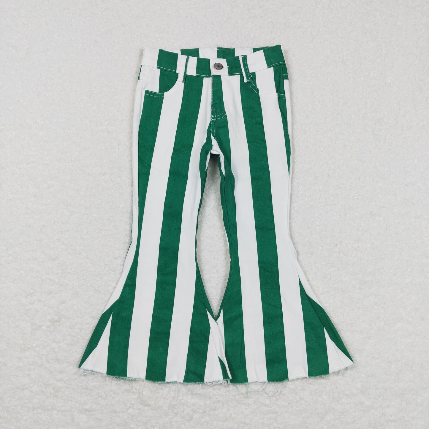 USA Shop Baby Girls Green White Stripes Bell Denim Pants
