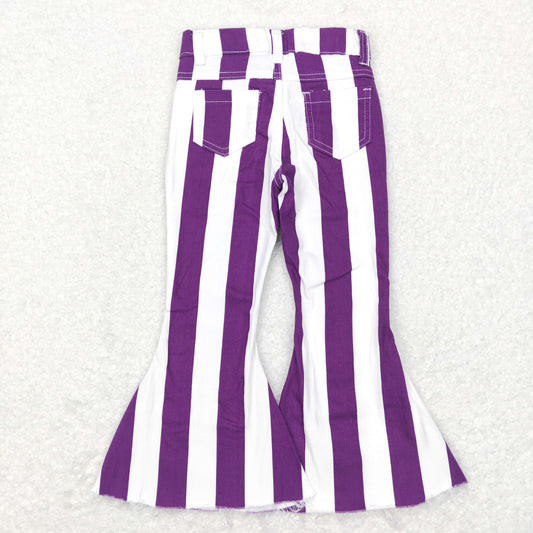 USA Shop Baby Girls Purple White Stripes Bell Denim Pants