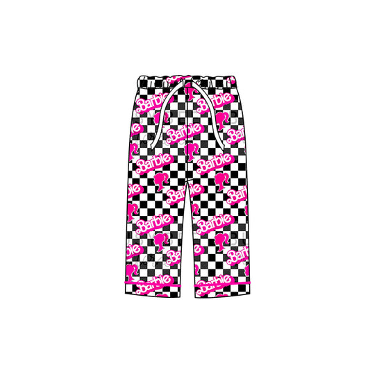 Adult Women Valentines Black Checkered Doll Bottom Pants Pajamas Preorder