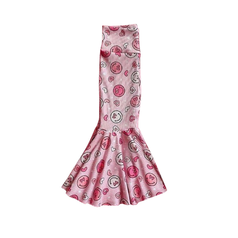Baby Girls Valentines Smile Hearts Pink Flare Bell Bottom Pants preorder
