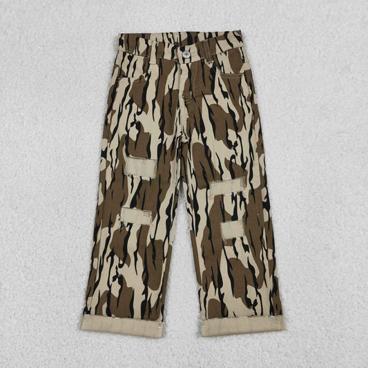 Baby Boys Southern Olive Camo Tree Branches Denim Pants Jeans