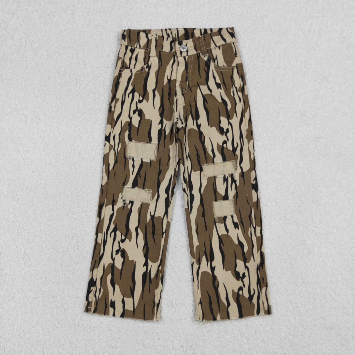 Baby Boys Southern Olive Camo Tree Branches Denim Pants Jeans