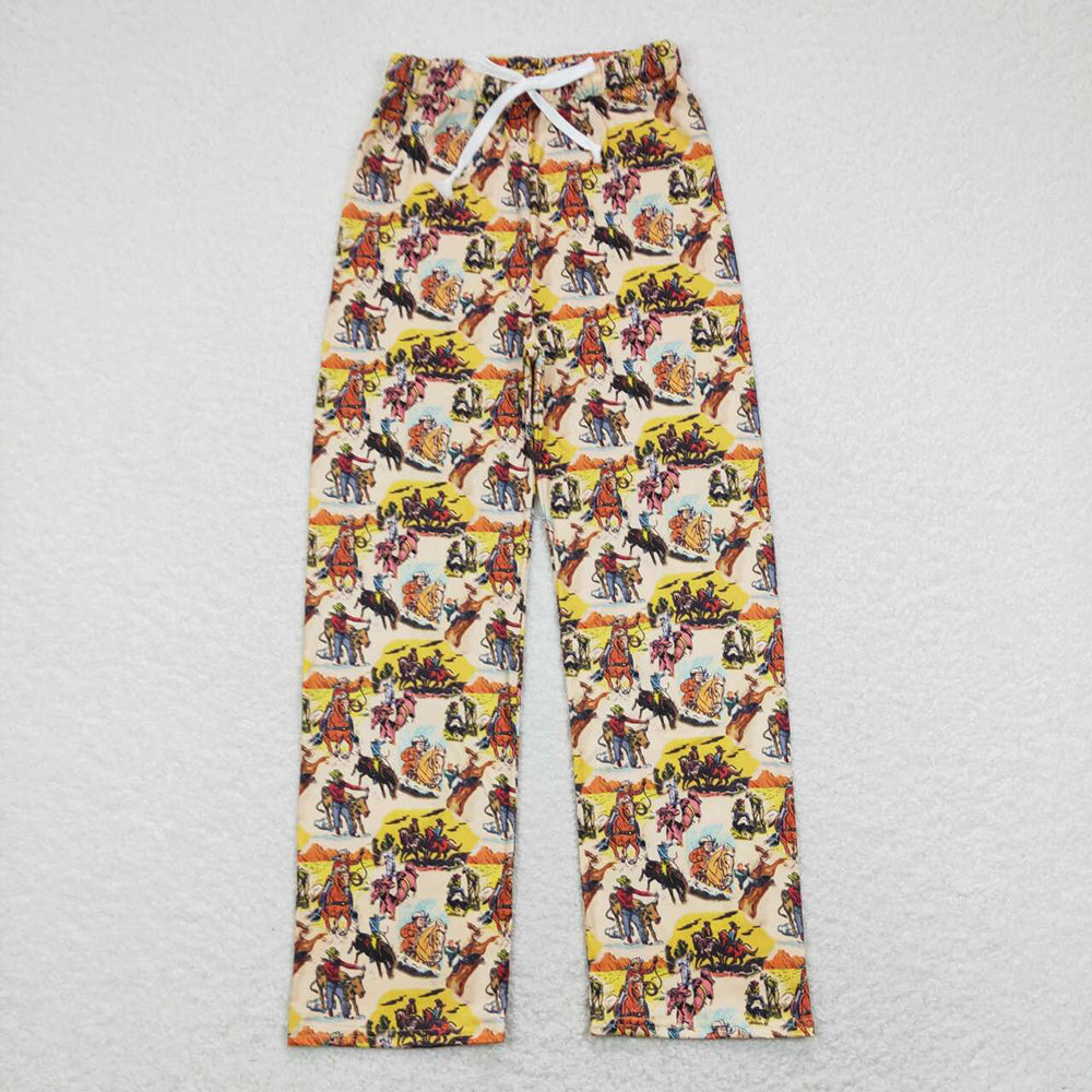 Sibling Adult Men Women Western Camo Bull Skulls Flowers Bell Bottom Flare Pants