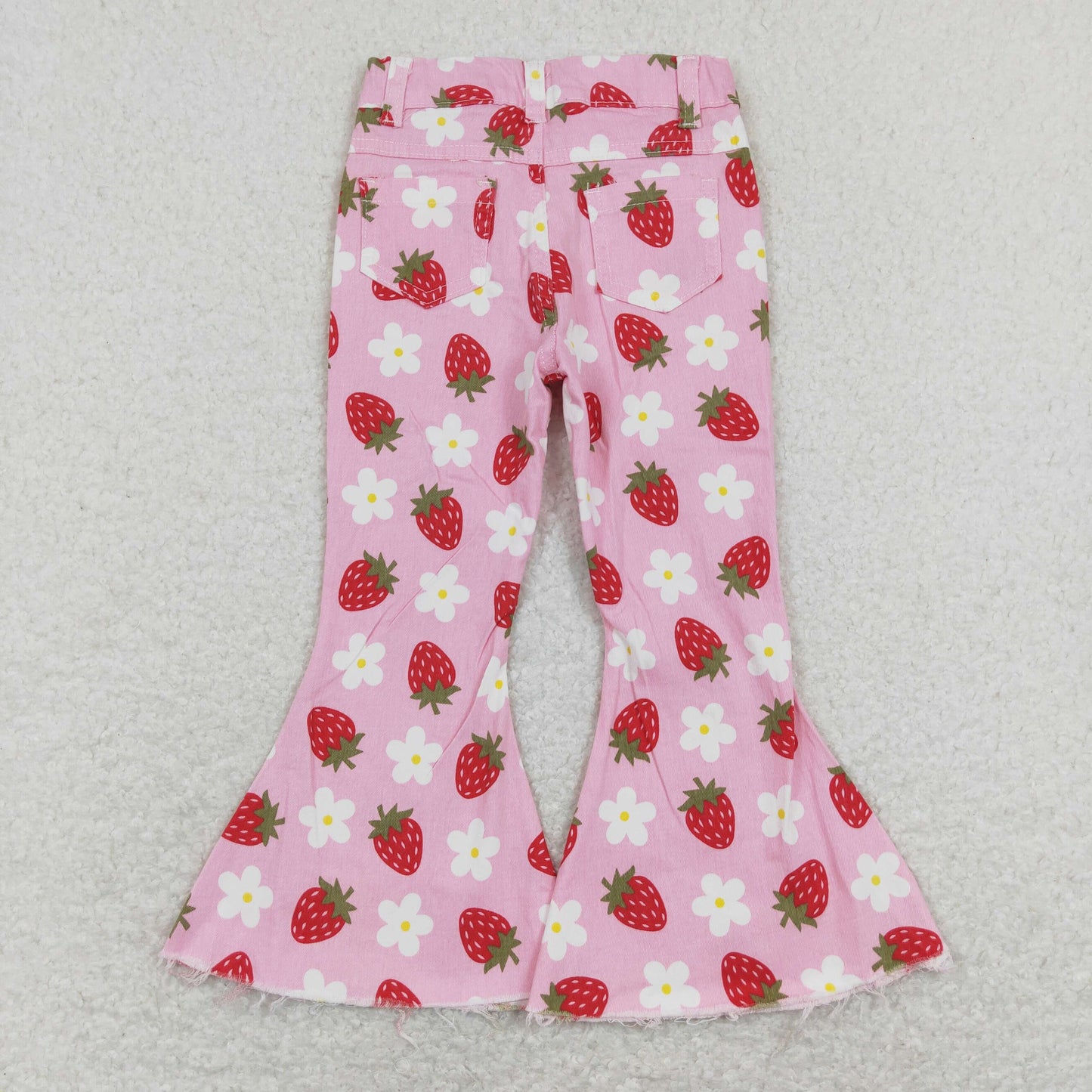 USA Shop Baby Girls Strawberry Flowers Spring Denim Pants Jeans
